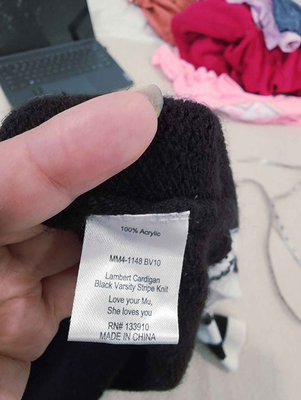 Show Me Your Mumu Lambert Cardigan | Black Varsity Stripe Knit XL - Picture 12 of 17